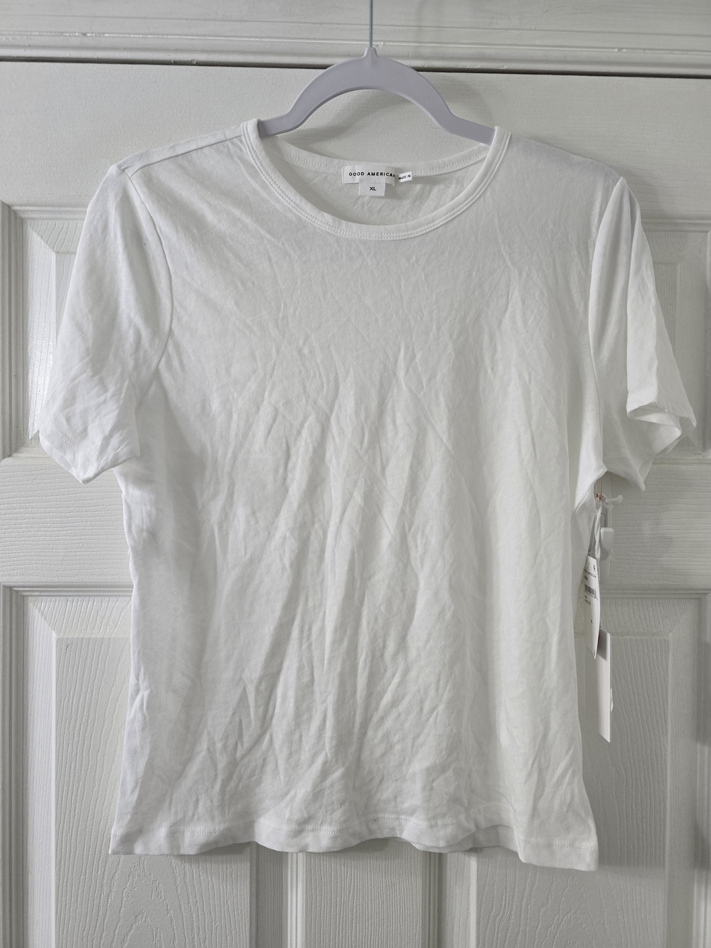NWT Good American White Short Sleeve Crewneck Tee - XL